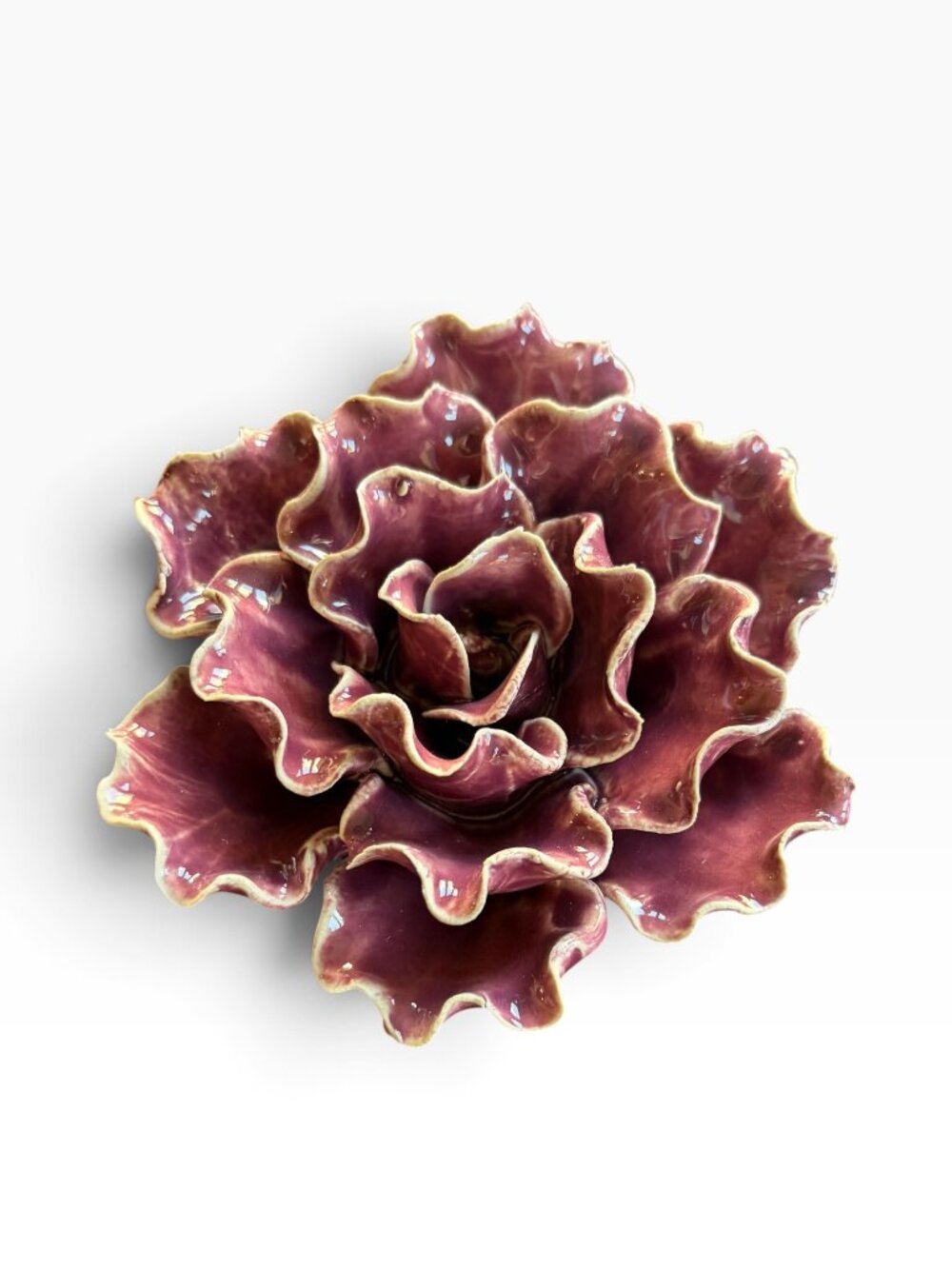 Ceramic Flower Lettuce Decor - Purple